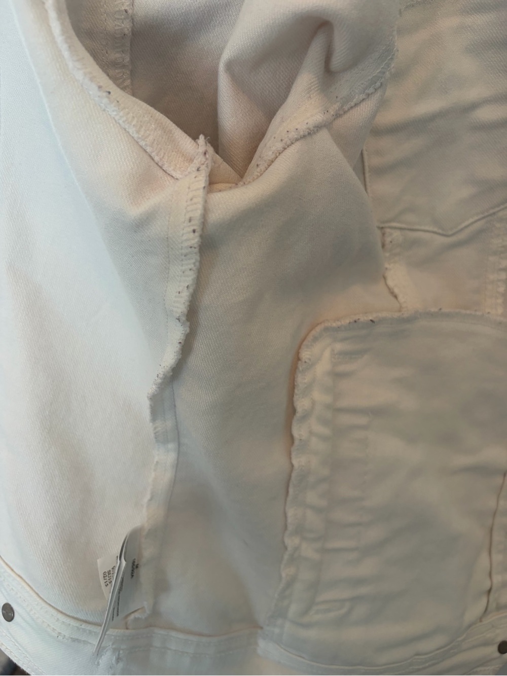 Old Navy Ladies White Denim Jacket - Button Front Size Med pockets EUC - Picture 11 of 15
